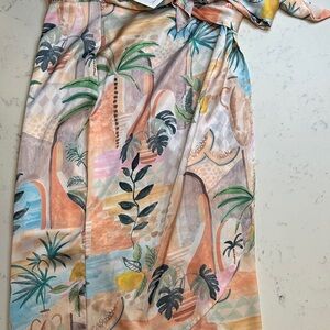 Dress Forum Multicolor Tropical Midi Skirt